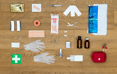 Image showing Contents of a first aid kit background