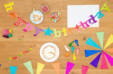 Image showing Birthday party invitation background with copy space