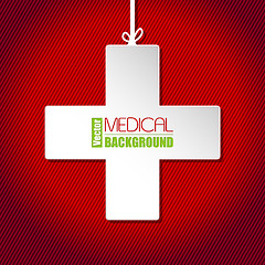 Image showing Medical background with white cross 