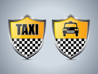 Image showing Taxi shield badge design set