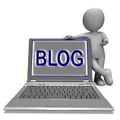 Image showing Blog Laptop Shows Blogging Or Weblog Internet Website