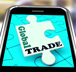 Image showing Global Trade Smartphone Means Online Worldwide Commerce