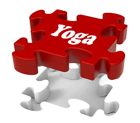 Image showing Yoga Puzzle Shows Enlightenment Meditate Meditation And Relaxati