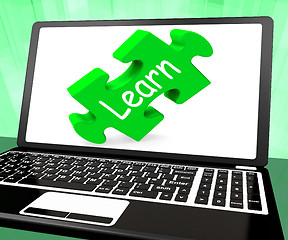 Image showing Learn Laptop Shows Online Learning Education Or Studying