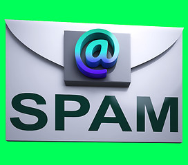 Image showing Spam Envelope Shows Junk Mail Electronic Spamming