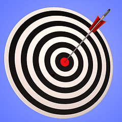 Image showing Bulls eye Target Shows Precise Winning Strategic Goal