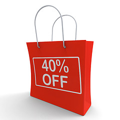 Image showing Forty Percent Off Shopping Bag Shows 40 Reduction