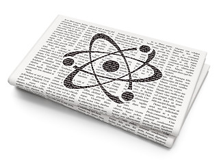 Image showing Science concept: Molecule on Newspaper background