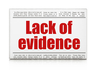 Image showing Law concept: newspaper headline Lack Of Evidence