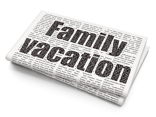 Image showing Travel concept: Family Vacation on Newspaper background