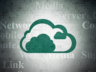 Image showing Cloud computing concept: Cloud on Digital Paper background