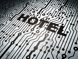 Image showing Travel concept: circuit board with Hotel