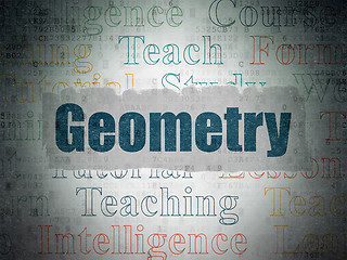 Image showing Studying concept: Geometry on Digital Paper background