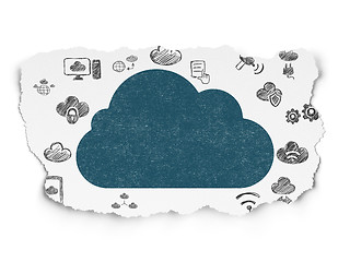 Image showing Cloud networking concept: Cloud on Torn Paper background