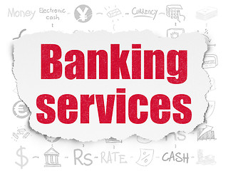 Image showing Banking concept: Banking Services on Torn Paper background