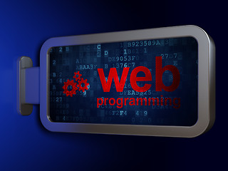 Image showing Web development concept: Web Programming and Gears on billboard background