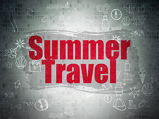 Image showing Vacation concept: Summer Travel on Digital Paper background