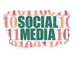 Image showing Social media concept: Social Media on Torn Paper background