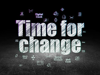 Image showing Timeline concept: Time for Change in grunge dark room