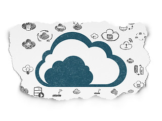 Image showing Cloud networking concept: Cloud on Torn Paper background