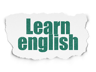 Image showing Education concept: Learn English on Torn Paper background