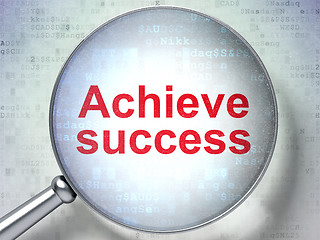 Image showing Business concept: Achieve Success with optical glass