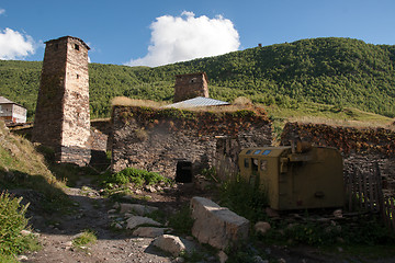 Image showing Towers in mountain village