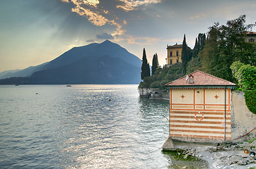 Image showing Varenna on lago Como sunset