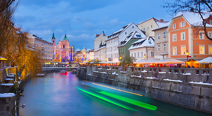 Image showing Ljubljana in Christmas time. Slovenia, Europe. 