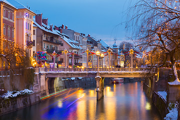 Image showing Ljubljana in Christmas time. Slovenia, Europe. 