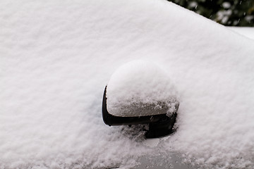 Image showing Snowy car