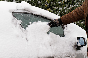 Image showing Snowy car