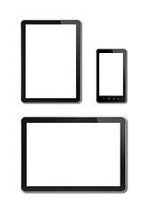 Image showing smartphone and digital tablet pc mockup template