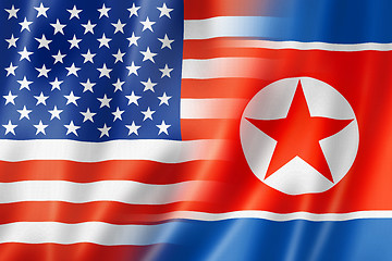 Image showing USA and North Korea flag