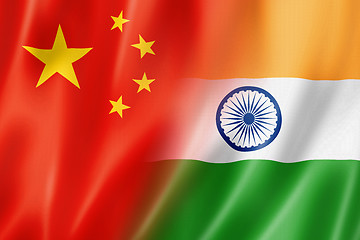 Image showing China and India flag