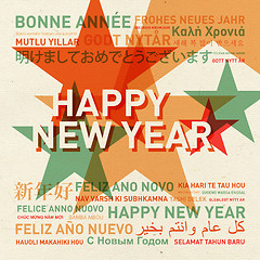 Image showing Happy new year vintage card from the world