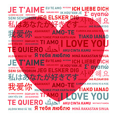 Image showing Love message card from the world