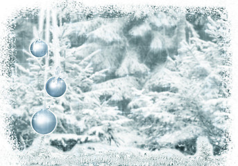 Image showing Christmas decorations snow forest