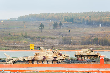 Image showing Armoured deminer BMR-3M moves. Russia