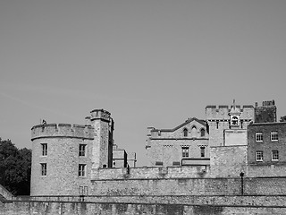 Image showing Black and white Tower of London