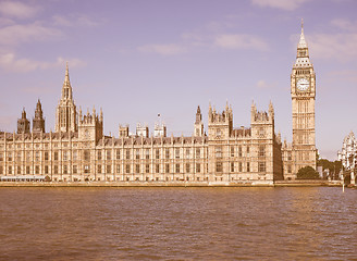 Image showing Retro looking Houses of Parliament in London