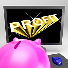 Image showing Profit Screen Shows Success And Market Growth