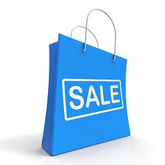 Image showing Sale Shopping Bag Shows Discount Or Promo