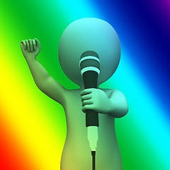 Image showing Singing Character Shows Music Songs Or Perform
