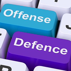 Image showing Offense Defence Keys Shows Attack Or Defend