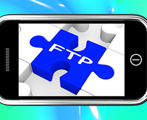 Image showing FTP On Smartphone Showing Data Transmission