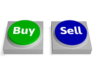 Image showing Buy Sell Buttons Shows Buying Or Selling