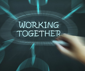 Image showing Working Together Diagram Means Teams And Cooperating