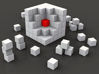 Image showing Middle Of Blocks Shows Nucleus