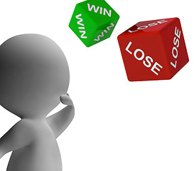 Image showing Win Lose Dice Shows Gambling